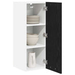 Hanging Cabinet 2 pcs Black Oak and White Engineered Wood