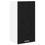 Hanging Cabinet Riga Black Oak and White 40 x 31 x 80 cm - Front View