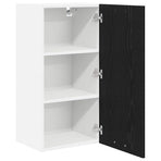 Hanging Cabinet Black Oak and White 40 x 31 x 80 cm