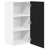 Hanging Cabinet Riga Black Oak and White 40 x 31 x 80 cm - 45-Degree Angle