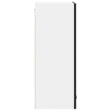 Hanging Cabinet Riga Black Oak and White 40 x 31 x 80 cm - Close-Up Angle