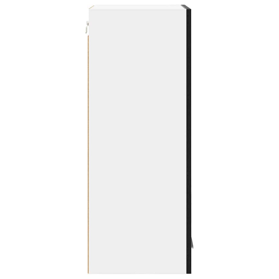 Hanging Cabinet Black Oak and White 40 x 31 x 80 cm