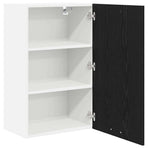 Hanging Cabinet Black Oak and White 50 x 31 x 80 cm