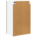 Hanging Cabinet Riga Black Oak and White 50 x 31 x 80 cm - Low Angle