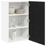 Hanging Cabinet Black Oak and White 50 x 31 x 80 cm