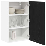 Hanging Cabinet Riga Black Oak and White 50 x 31 x 80 cm - Side View