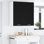 Hanging Cabinet Black Oak 80 x 31 x 80 cm Engineered Wood