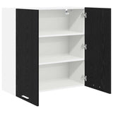 Hanging Cabinet Riga Black Oak 80 x 31 x 80 cm Engineered Wood - 45-Degree Angle