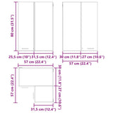 Hanging Cabinet White 57 x 57 x 80 cm Engineered Wood