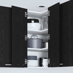 Hanging Cabinet Black Oak and White 57 x 57 x 80 cm