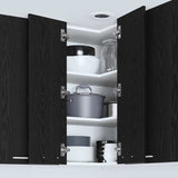 Hanging Cabinet Riga Black Oak and White 57 x 57 x 80 cm - Top-Down View