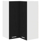 Hanging Cabinet Riga Black Oak and White 57 x 57 x 80 cm - Front View