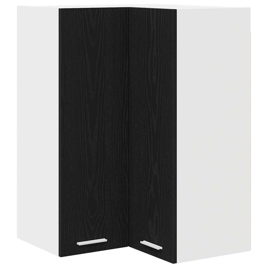 Hanging Cabinet Black Oak and White 57 x 57 x 80 cm