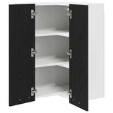 Hanging Cabinet Riga Black Oak and White 57 x 57 x 80 cm - 45-Degree Angle