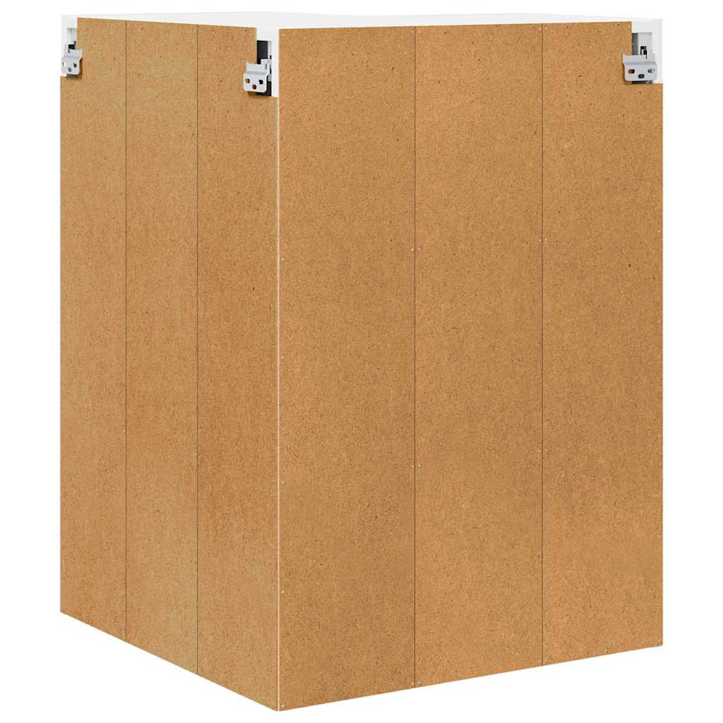 Hanging Cabinet Black Oak and White 57 x 57 x 80 cm