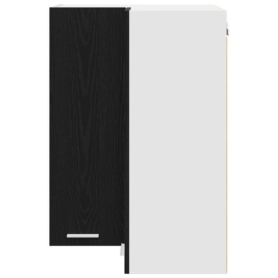 Hanging Cabinet Black Oak and White 57 x 57 x 80 cm