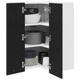 Hanging Cabinet Riga Black Oak and White 57 x 57 x 80 cm - Side View
