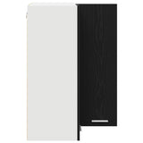 Hanging Cabinet Riga Black Oak and White 57 x 57 x 80 cm - Close-Up Angle