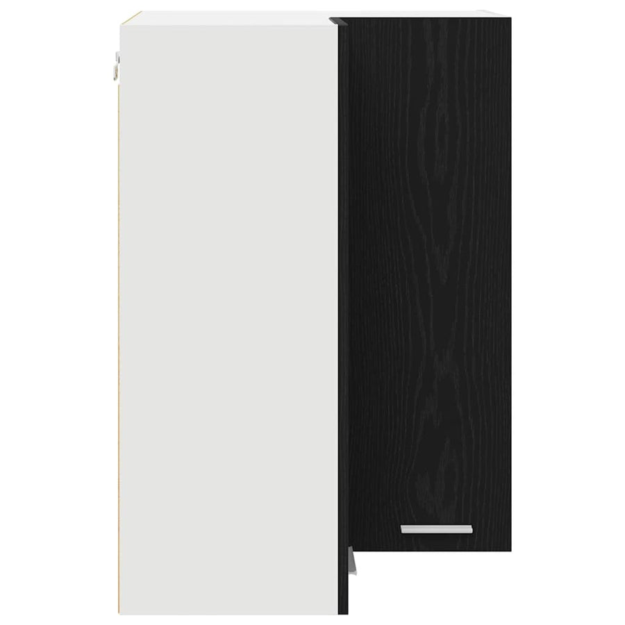 Hanging Cabinet Black Oak and White 57 x 57 x 80 cm