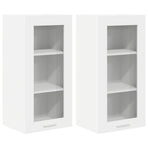 Hanging Cabinet 2 pcs White Engineered Wood