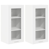 Hanging Cabinet with Shelf Riga 2 pcs White 40 x 31 x 80 cm - Front View