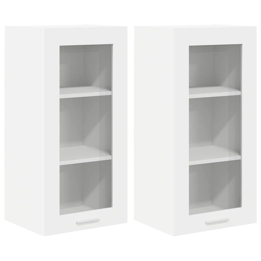 Hanging Cabinet 2 pcs White Engineered Wood