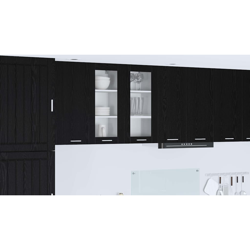 Hanging Cabinet Black Oak 40 x 31 x 80 cm Engineered Wood