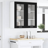 Hanging Cabinet with Shelf Riga 2 pcs Black Oak 40 x 31 x 80 cm - Top-Down View