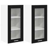 Hanging Cabinet 2 pcs Black Oak 40 x 31 x 80 cm Engineered Wood
