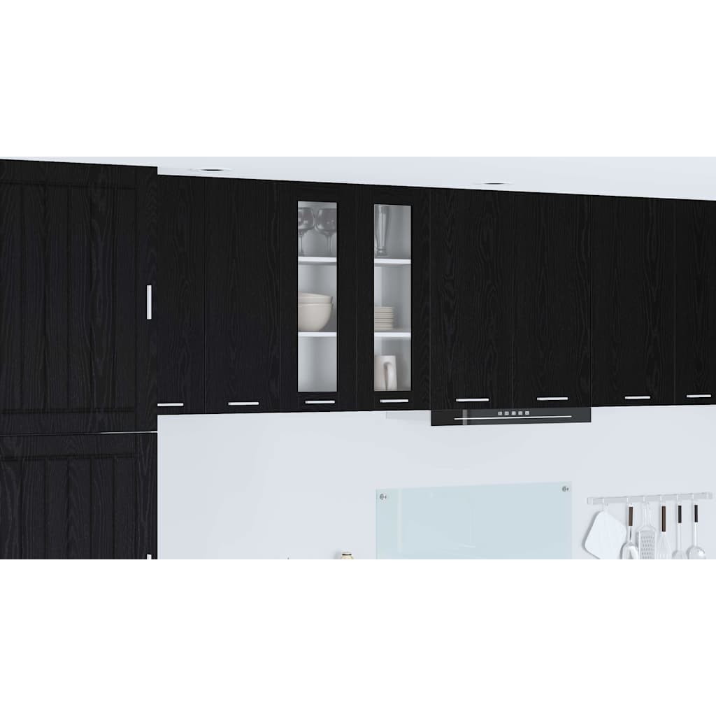 Hanging Cabinet Black Oak 60 x 31 x 80 cm Engineered Wood