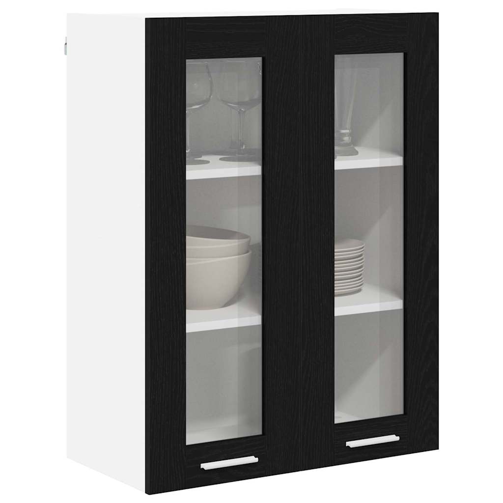 Hanging Cabinet Black Oak 60 x 31 x 80 cm Engineered Wood