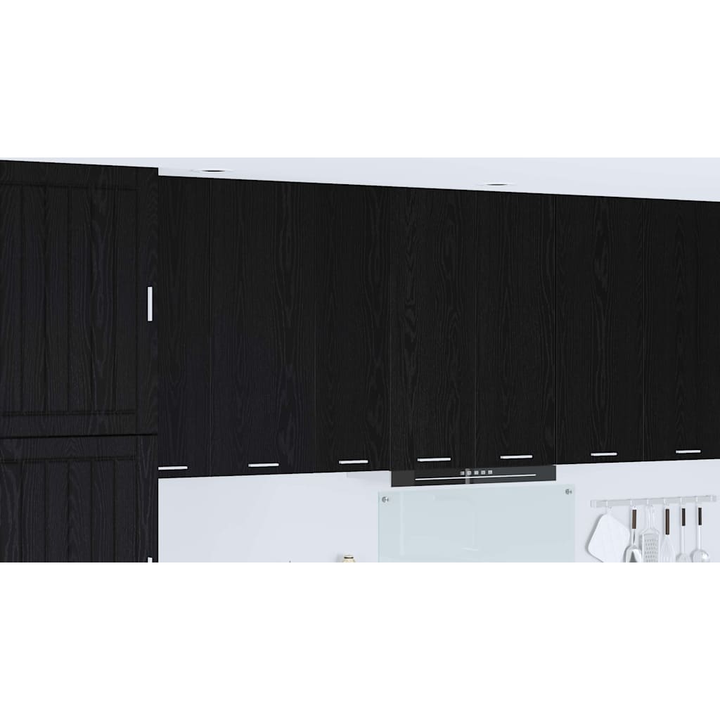Hanging Cabinet Black Oak 30 x 31 x 100 cm Engineered Wood