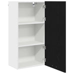 Hanging Cabinet Black Oak and White 50 x 31 x 100 cm