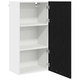 Hanging Cabinet Riga Black Oak and White 50 x 31 x 100 cm - 45-Degree Angle