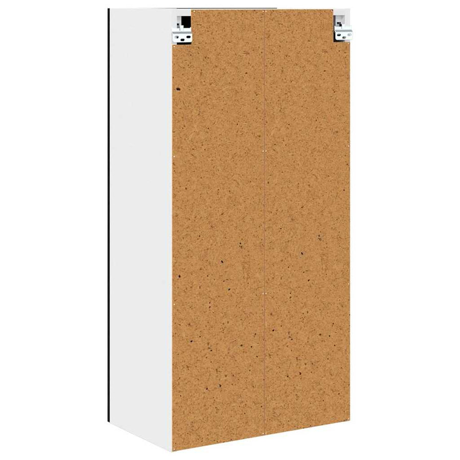 Hanging Cabinet Black Oak and White 50 x 31 x 100 cm