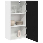 Hanging Cabinet Black Oak and White 50 x 31 x 100 cm
