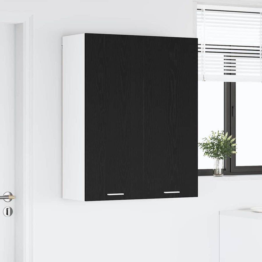 Hanging Cabinet Black Oak 80 x 31 x 100 cm Engineered Wood