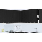 Hanging Cabinet with Door Black Oak and White 57 x 57 x 100 cm