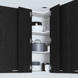 Hanging Cabinet Black Oak and White 57 x 57 x 100 cm
