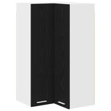 Hanging Cabinet Riga Black Oak and White 57 x 57 x 100 cm - Front View