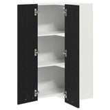 Hanging Cabinet Riga Black Oak and White 57 x 57 x 100 cm - 45-Degree Angle
