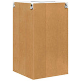 Hanging Cabinet with Door Black Oak and White 57 x 57 x 100 cm