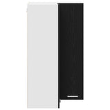 Hanging Cabinet with Door Black Oak and White 57 x 57 x 100 cm