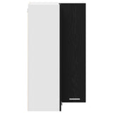 Hanging Cabinet Riga Black Oak and White 57 x 57 x 100 cm - Close-Up Angle