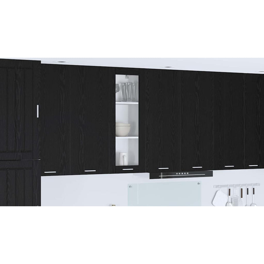 Hanging Cabinet Black Oak 40 x 31 x 100 cm Engineered Wood