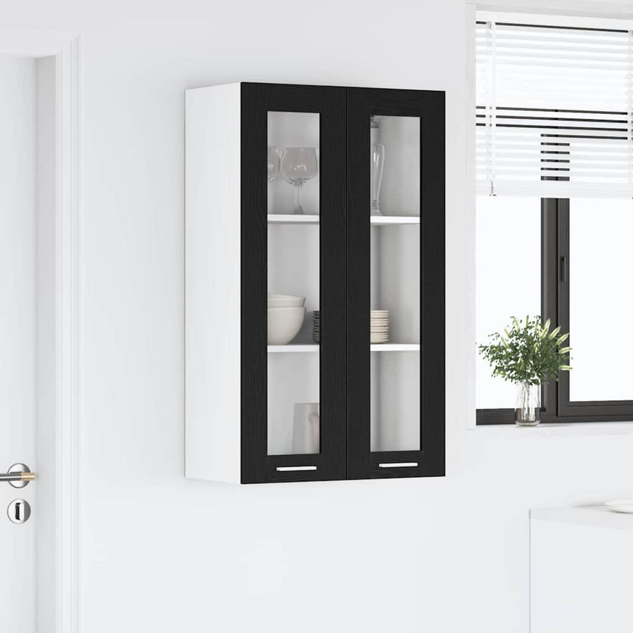 Hanging Cabinet Black Oak 60 x 31 x 100 cm Engineered Wood