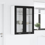Hanging Cabinet Riga Black Oak 80 x 31 x 100 cm Engineered Wood - Top-Down View