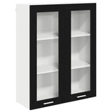 Hanging Cabinet Riga Black Oak 80 x 31 x 100 cm Engineered Wood - Front View