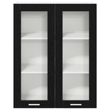 Hanging Cabinet Riga Black Oak 80 x 31 x 100 cm Engineered Wood - Rear View