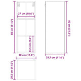 Hanging Cabinet Black Oak 30 x 29,5 x 80 cm Engineered Wood - Extra Image